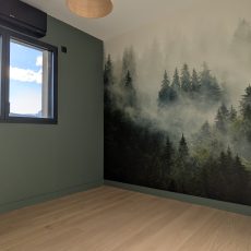 Realisation dune chambre avec papier peint panoramique